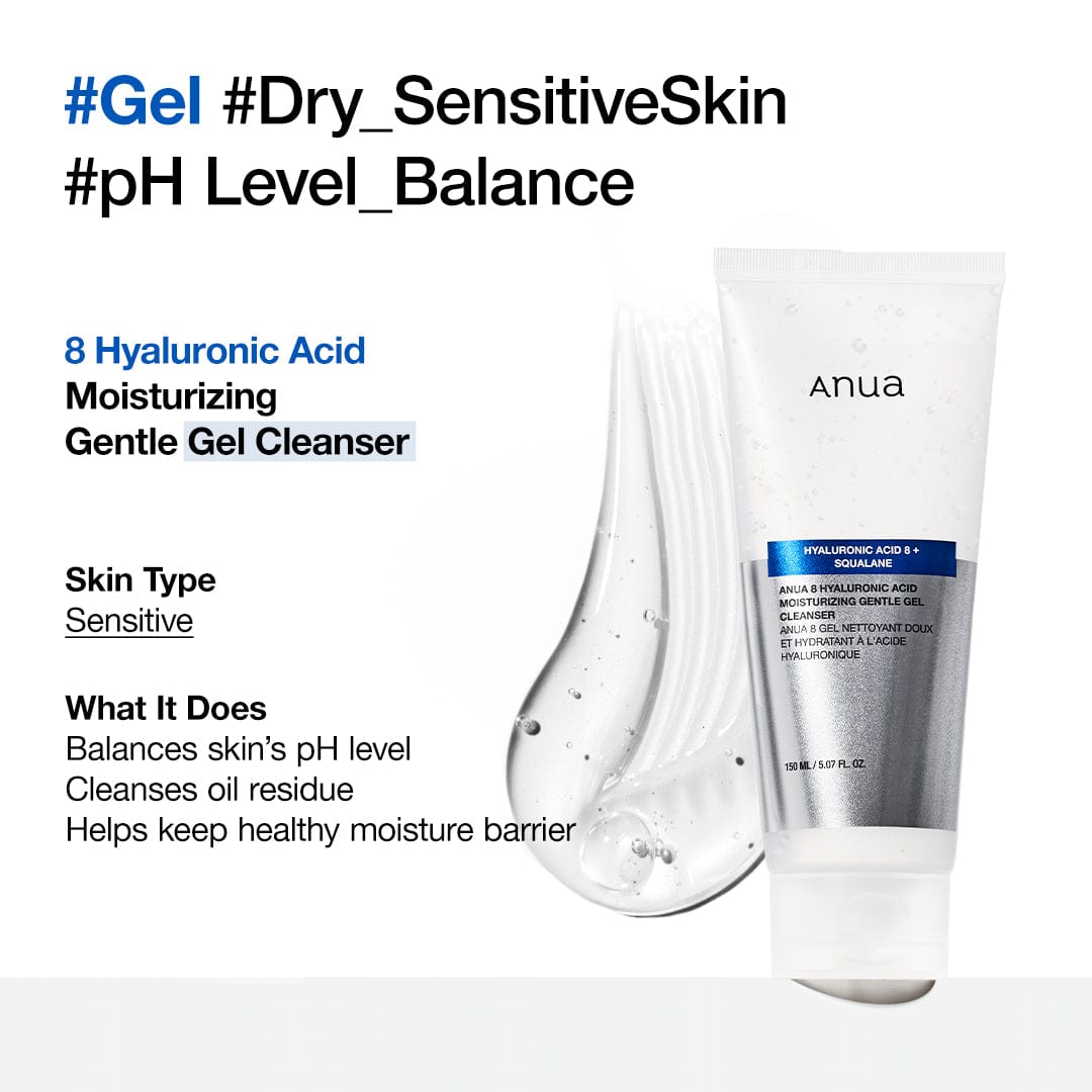 ANUA Hyaluronic Acid 8 + Squalane Gentle Gel Cleanser 150ML