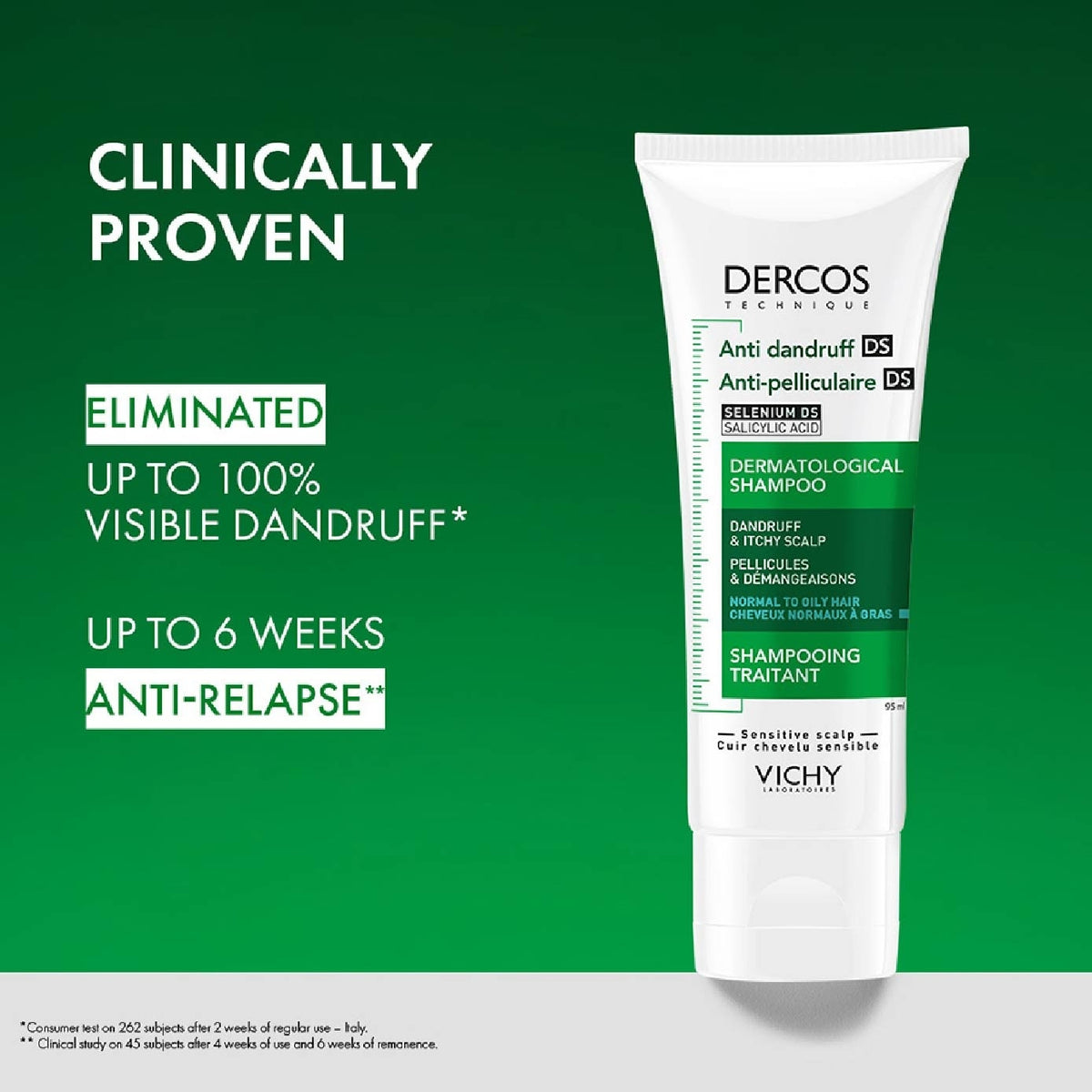 VICHY DERCOS Anti-Dandruff Normal to Oily Hair Shampoo 95ml