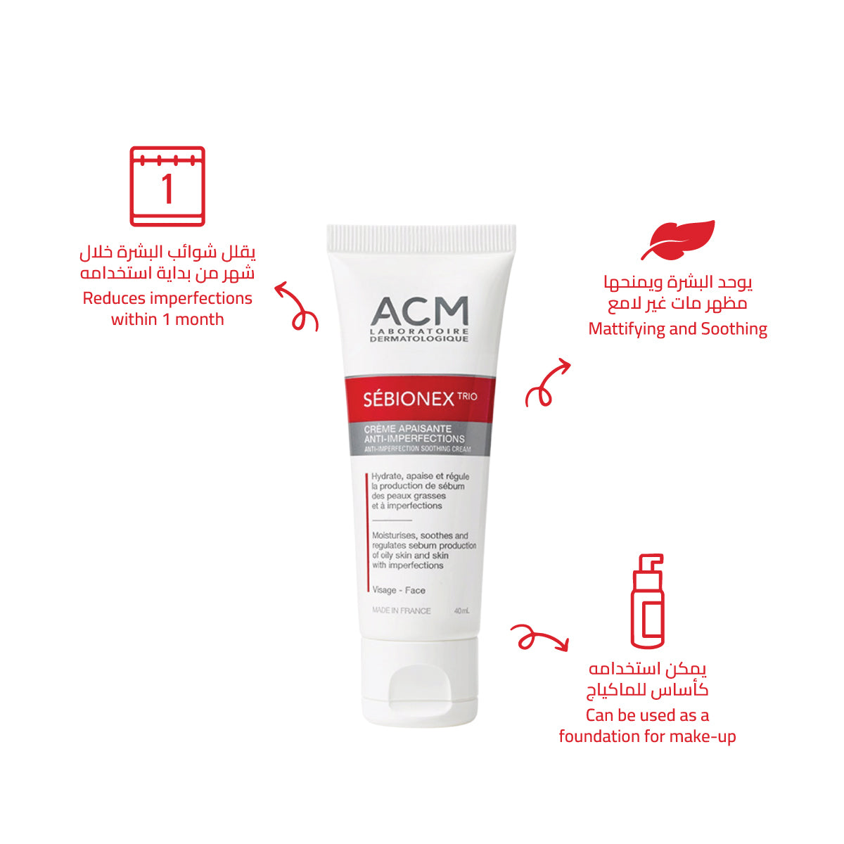 ACM SÉBIONEX TRIO Crème Apaisante Anti-Imperfections 40ml